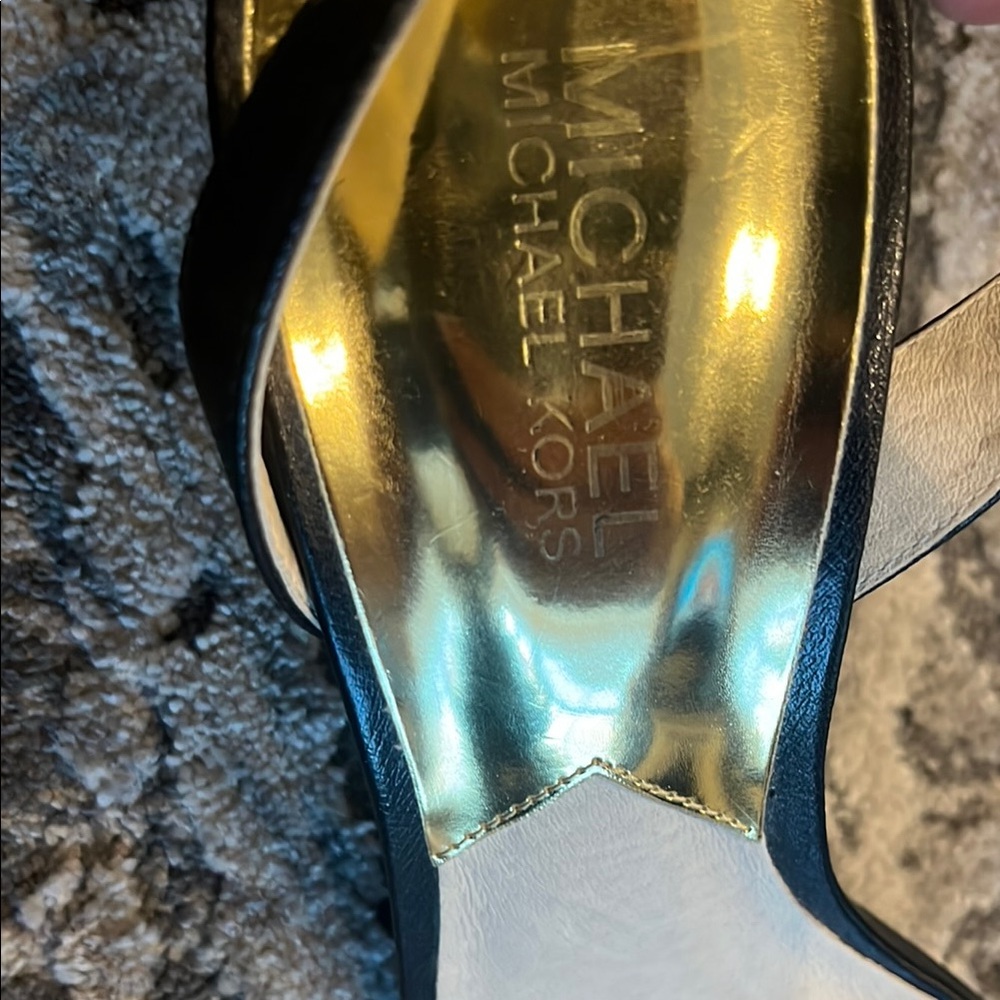 Michael Kors Black and Pink Sandals Sleek Design Like New Condition - Picture 2 of 7